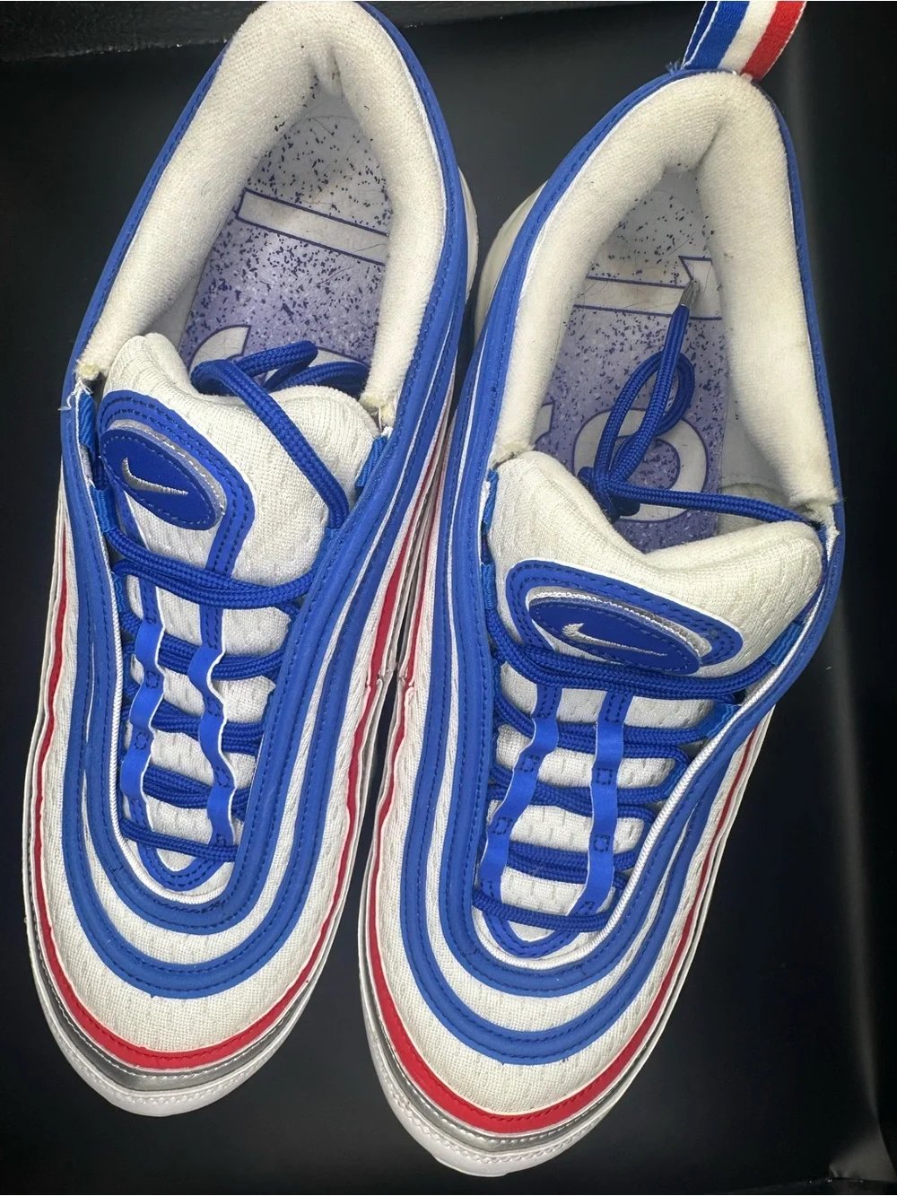 Nike Men’s Air Max 97 Athletic Sneakers - White/Blue/Red